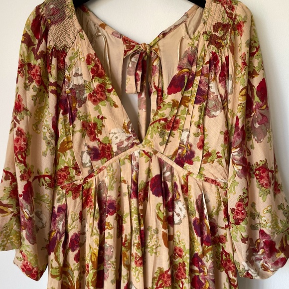 NEW Free People Beck Mini Dress In Warm Tea Combo - Picture 8 of 15